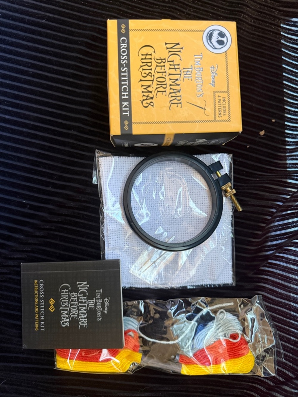 The Nightmare Before Christmas Cross Stitch Kit - Yellow & Black